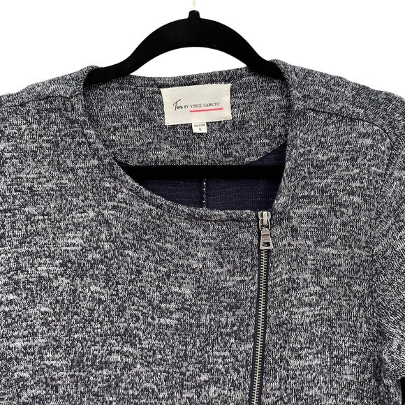 Vince Camuto Women’s Asymmetrical Full Zip Moto Navy Blue Turo Jacket Size Small - Picture 2 of 8